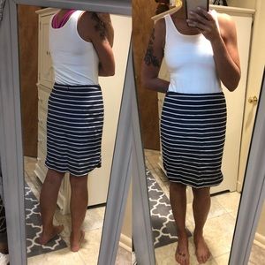 Ann Taylor Loft Blue and White Striped Skirt